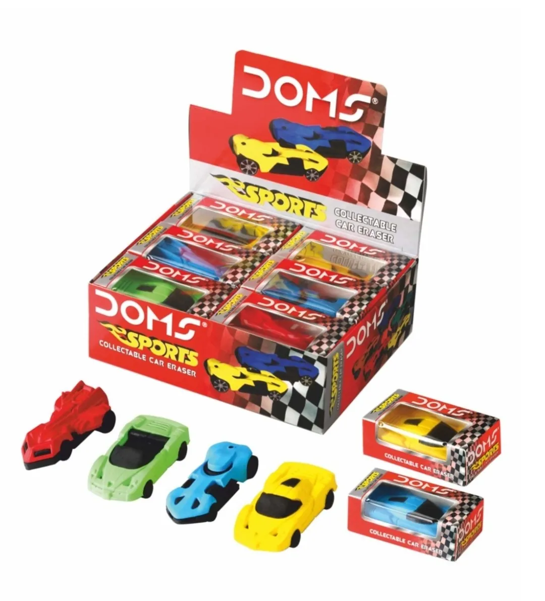 Doms Eraser Sports Car Coloured Sented Eraser Pack of 12 Eraser